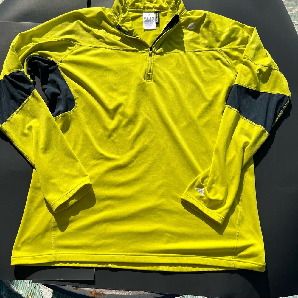 Adidas Climawarm 2XL Quarter Zip Long Sleeve Shirt Yellow & Black